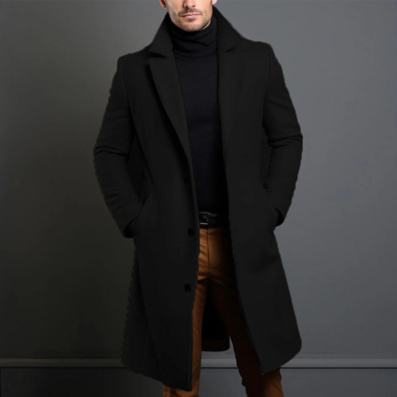 Herren Wollmantel Winter | Eleganter Langer Mantel Aus Wolle | Klassisch & Warm Für Freizeit