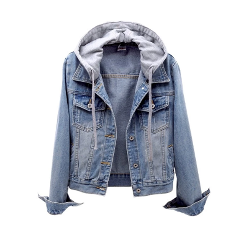 Damen Jeansjacke mit Kapuze | Lässige Übergangsjacke für Alltag & Outdoor | Modisch & Vielseitig