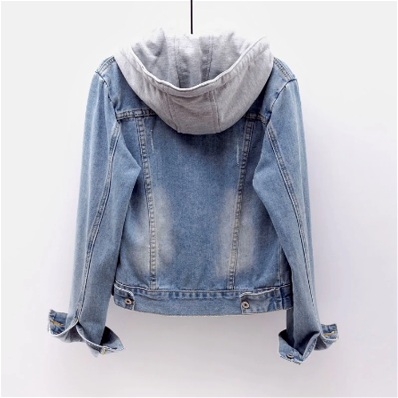 Damen Jeansjacke mit Kapuze | Lässige Übergangsjacke für Alltag & Outdoor | Modisch & Vielseitig