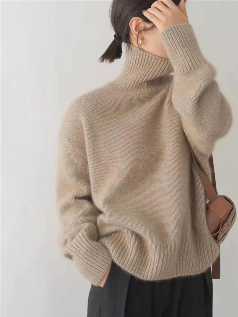 Damen Rollkragenpullover | Weicher Langarmpullover | Elegant & Warm für Herbst & Winter