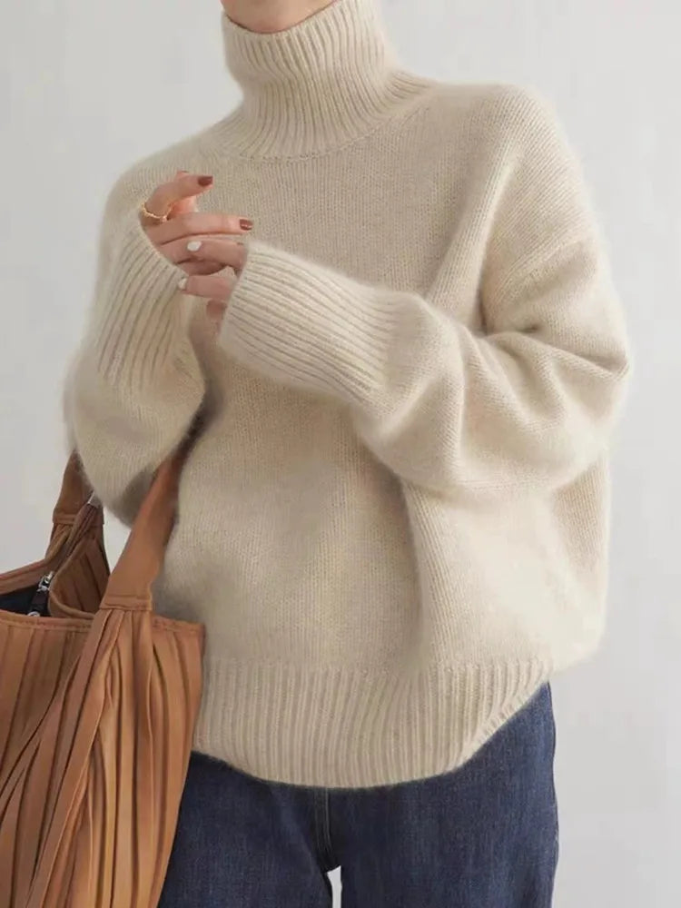 Damen Rollkragenpullover | Weicher Langarmpullover | Elegant & Warm für Herbst & Winter