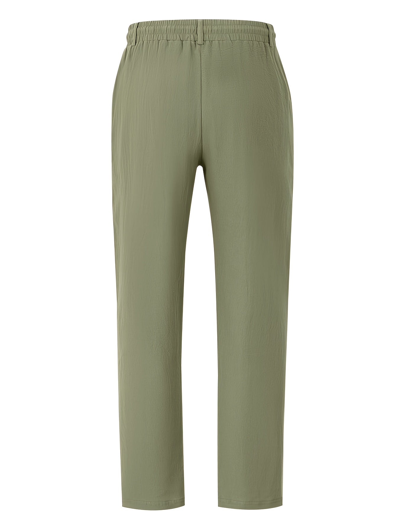 Pantalon en lin pour homme à coupe ample et taille ajustable par cordon