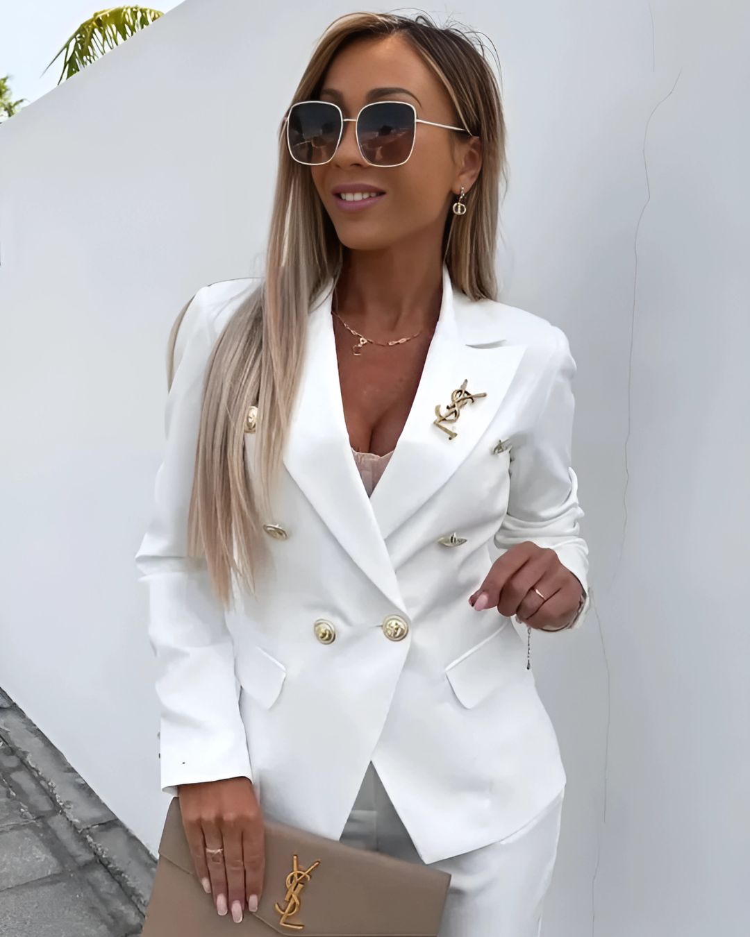 Damen Zweireiher Anzug | Blazer & Hose Set mit Tailored Fit | Eleganter Business & Büro Look