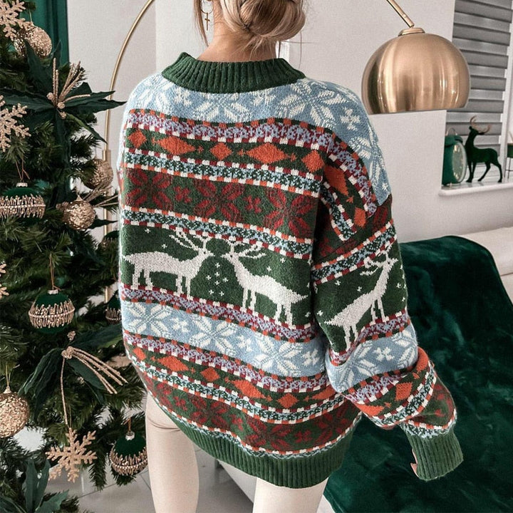 Damen Weihnachts Pullover Kuschelig & Warm | Festlicher Winter Strickpullover Langarm