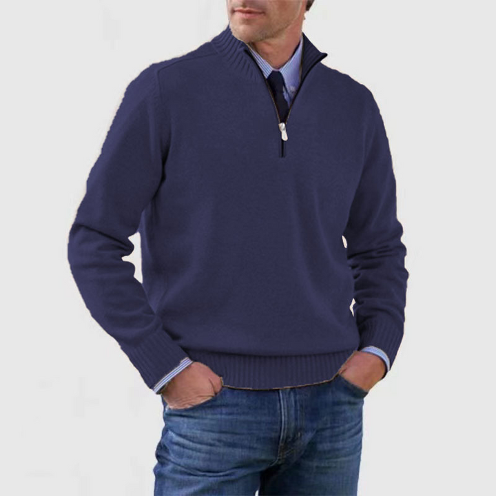 Herrenpullover Halbzip | Strickpullover Langarm Warm & Bequem | Casual & Outdoor Pullover