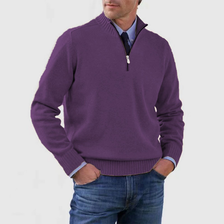 Herrenpullover Halbzip | Strickpullover Langarm Warm & Bequem | Casual & Outdoor Pullover