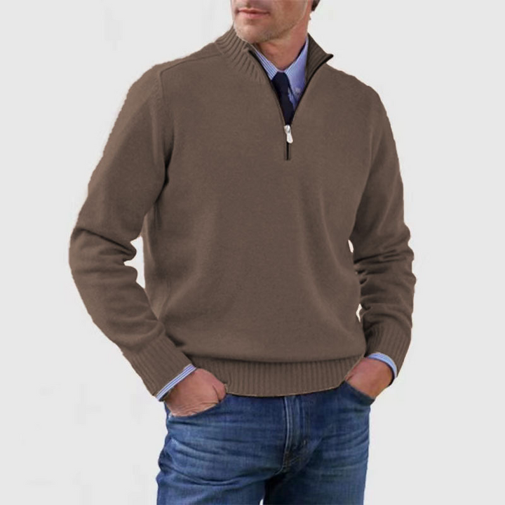 Herrenpullover Halbzip | Strickpullover Langarm Warm & Bequem | Casual & Outdoor Pullover