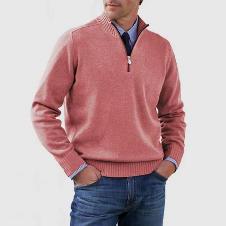 Herrenpullover Halbzip | Strickpullover Langarm Warm & Bequem | Casual & Outdoor Pullover