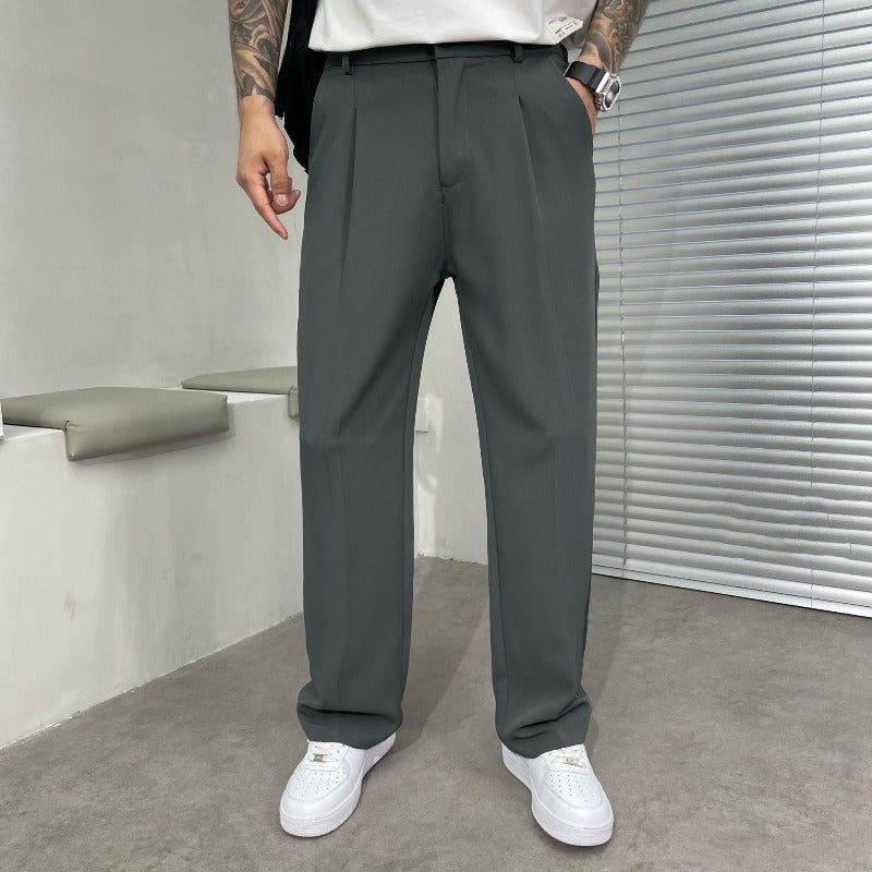 Elegante Herren Hose mit weitem Bein | Leichte Stoffhose | Modernes Design für Business & Freizeit