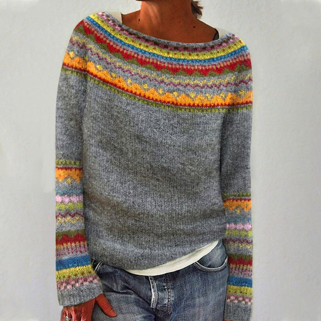 Damen Warmer Pullover mit Rundhalsausschnitt | Langarm Strickpullover Winter Herbst | Weich & Bequem