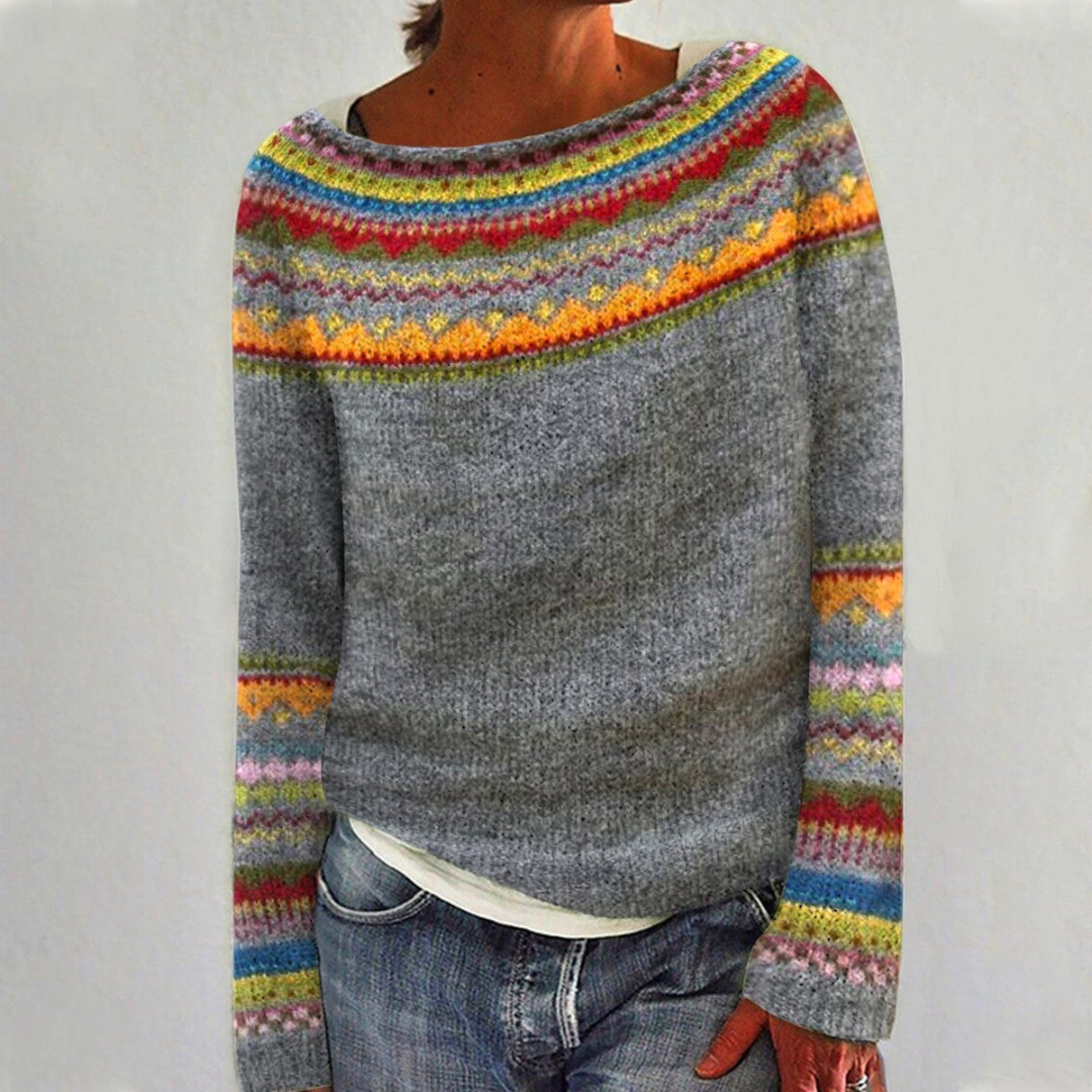 Damen Warmer Pullover mit Rundhalsausschnitt | Langarm Strickpullover Winter Herbst | Weich & Bequem