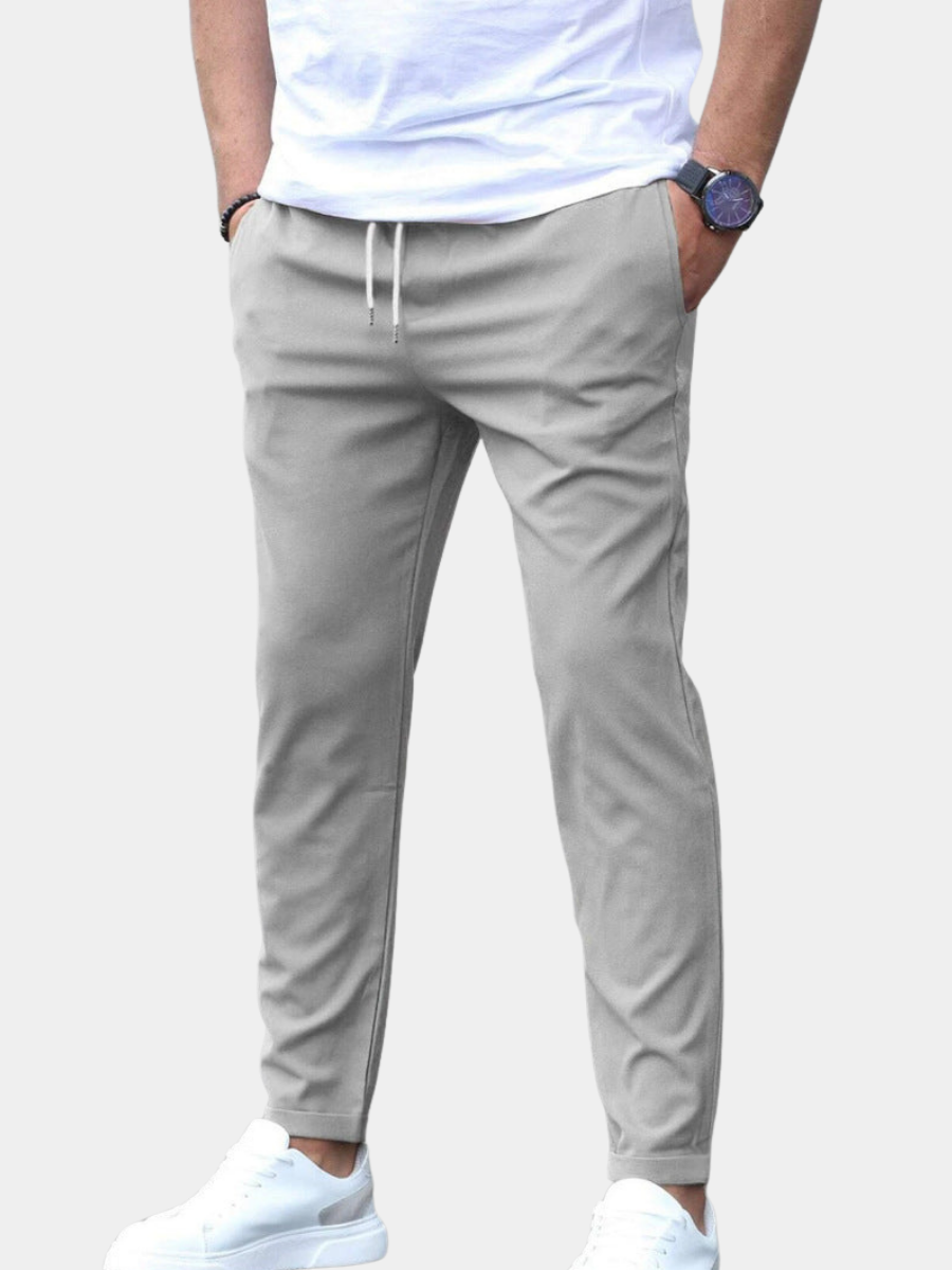 Pantalon extensible pour homme à coupe ajustée, décliné en plusieurs coloris