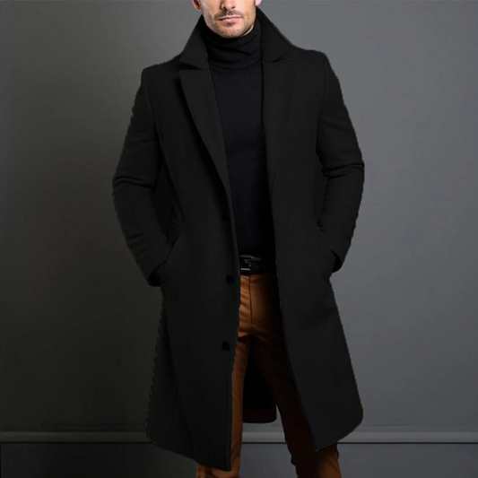 Herren Wollmantel Winter | Eleganter Langer Mantel Aus Wolle | Klassisch & Warm Für Freizeit