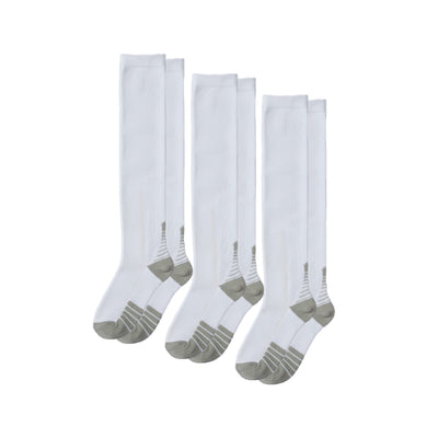 Lot de 3 Paires - Chaussettes de Compression Blanches