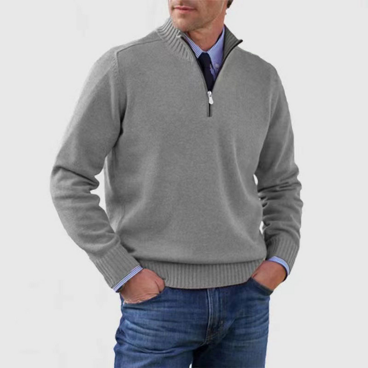 Herrenpullover Halbzip | Strickpullover Langarm Warm & Bequem | Casual & Outdoor Pullover