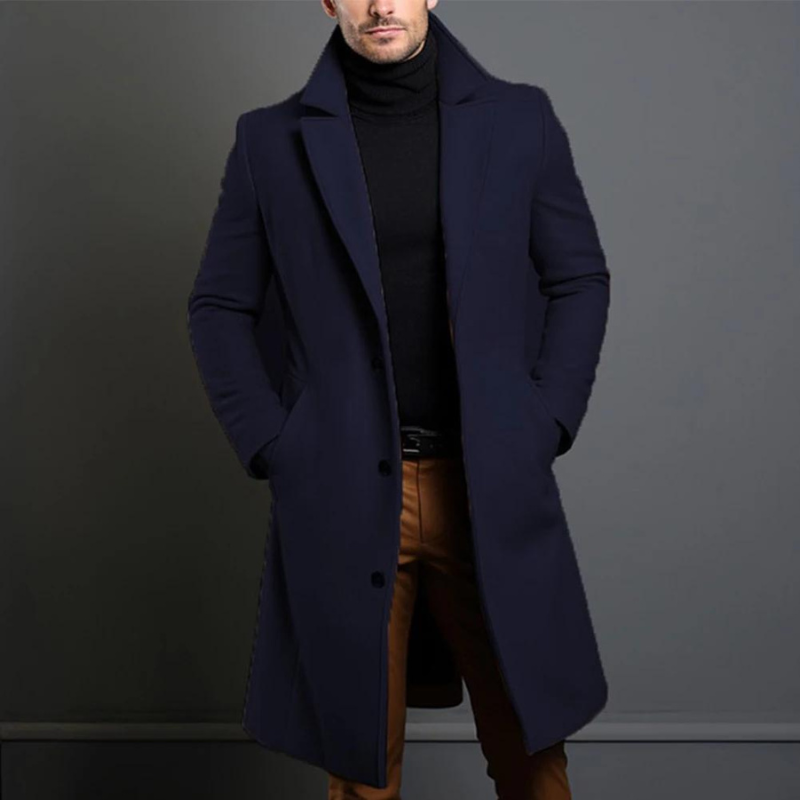 Herren Wollmantel Winter | Eleganter Langer Mantel Aus Wolle | Klassisch & Warm Für Freizeit