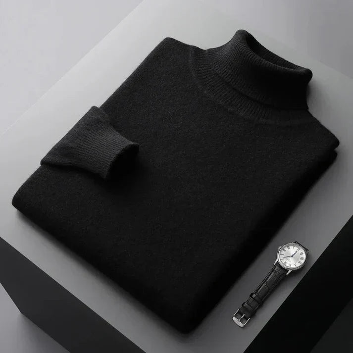 Herren Rollkragenpullover | Eleganter Weicher Langarm Pullover | Warm & Bequem für Kalte Tage