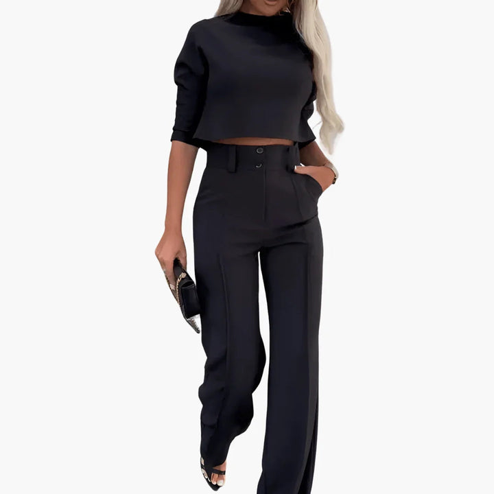 Damen Crop Top Zweiteiler Set | Lässig & Vielseitig für Alltag und Freizeit
