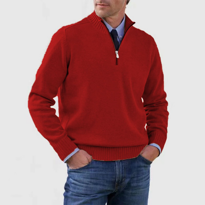 Herrenpullover Halbzip | Strickpullover Langarm Warm & Bequem | Casual & Outdoor Pullover