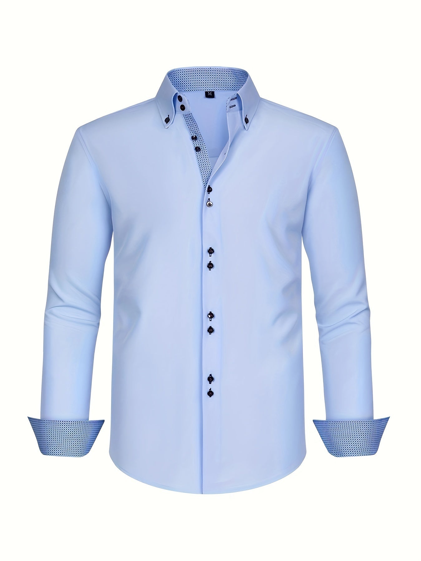 Chemise élégante pour homme légère avec poignets contrastés et coupe régulière