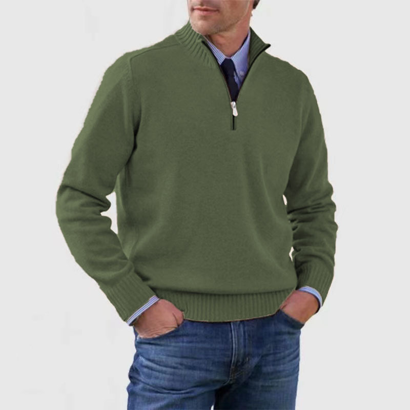 Herrenpullover Halbzip | Strickpullover Langarm Warm & Bequem | Casual & Outdoor Pullover