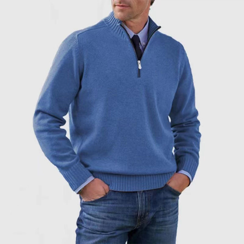 Herrenpullover Halbzip | Strickpullover Langarm Warm & Bequem | Casual & Outdoor Pullover