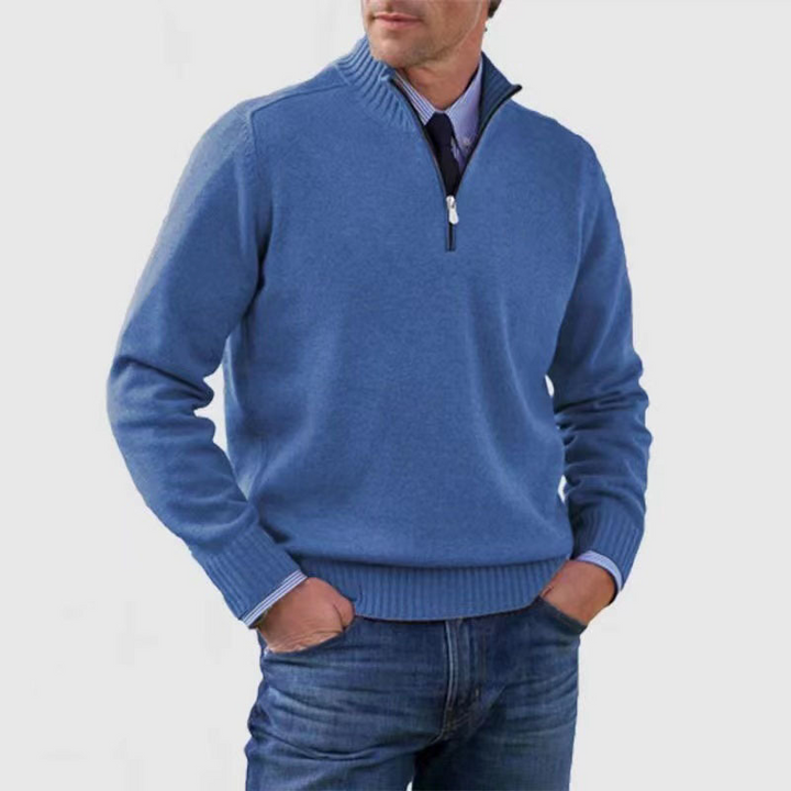 Herrenpullover Halbzip | Strickpullover Langarm Warm & Bequem | Casual & Outdoor Pullover