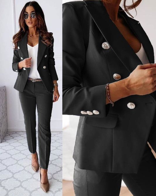 Damen Zweireiher Anzug | Blazer & Hose Set mit Tailored Fit | Eleganter Business & Büro Look