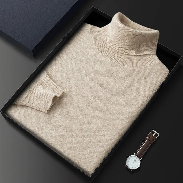 Herren Rollkragenpullover | Eleganter Weicher Langarm Pullover | Warm & Bequem für Kalte Tage