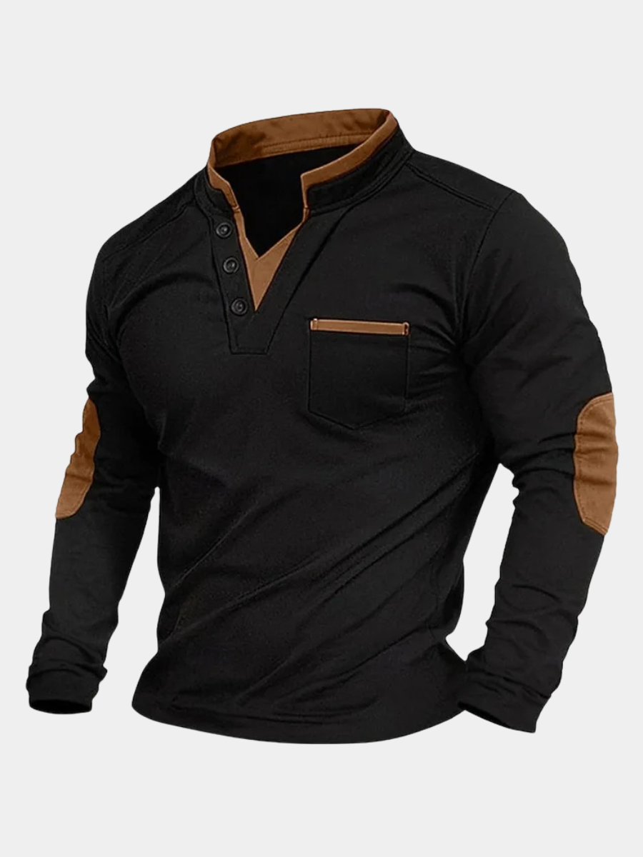 Sweat à encolure en V pour homme, coupe décontractée, en coloris neutre