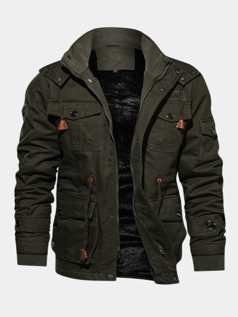 Veste utilitaire multi-poches pour homme avec cordon de serrage à la taille