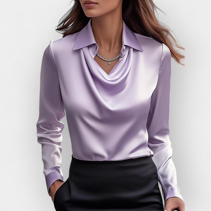 Elegante Damen Bluse mit Wasserfallkragen | Stilvoll | Zeitlos | Business & Abendmode