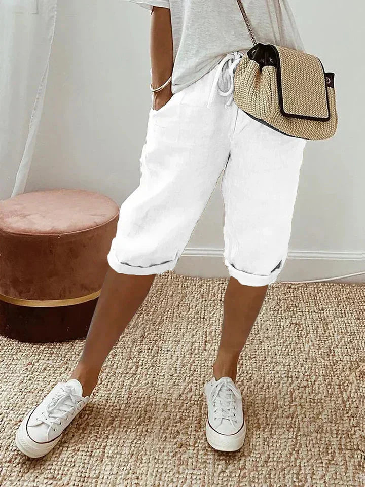 Amy – Baumwoll- und Leinen-Shorts für Damen