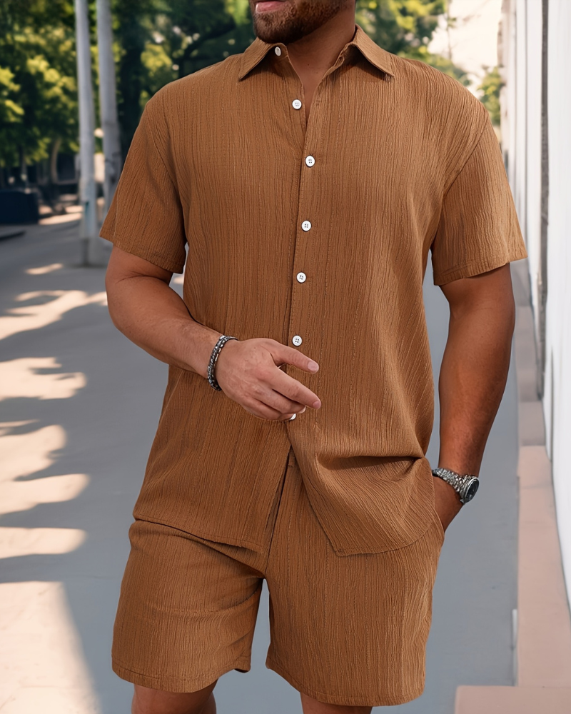 Sundown Style Herren Bekleidungsset – Sommerliches Shirt & Komfort Shorts
