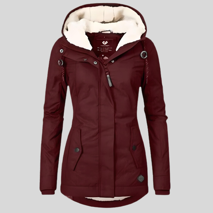 Damen Lange Winterjacke Mit Kapuze | Elegant | Warm & Vielseitig für kalte Tage