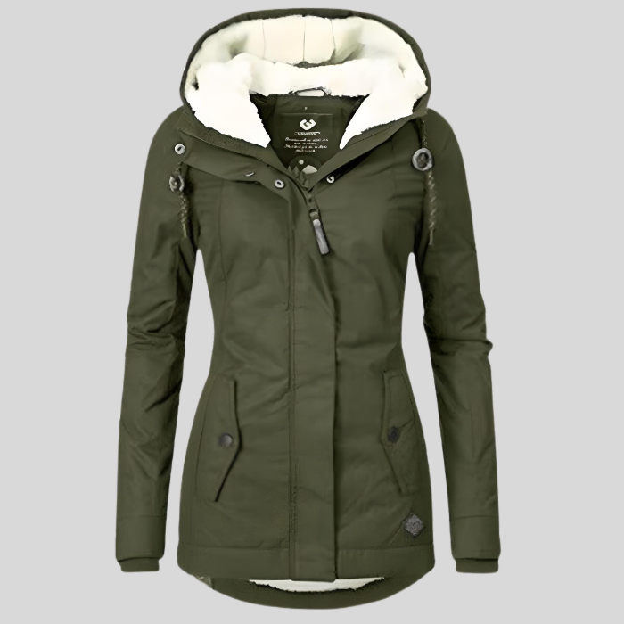 Damen Lange Winterjacke Mit Kapuze | Elegant | Warm & Vielseitig für kalte Tage