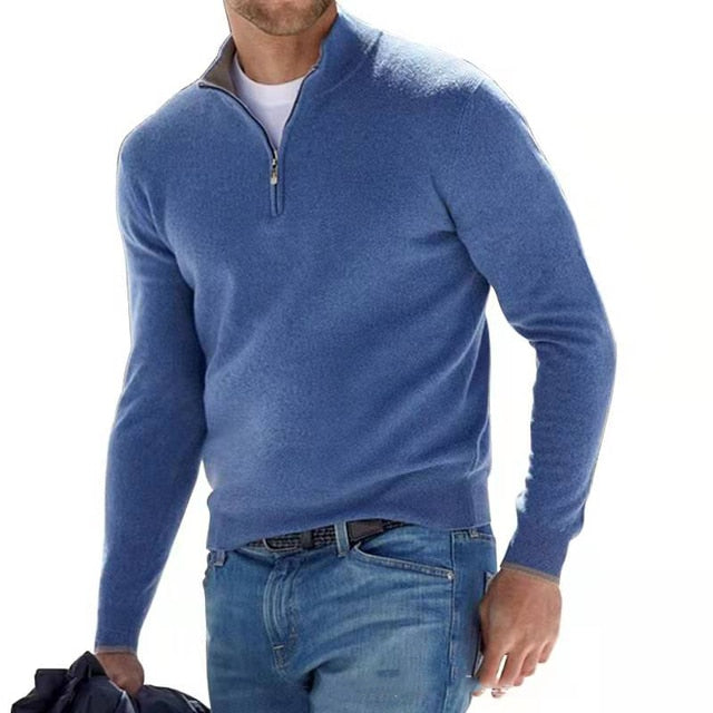 Herrenpullover V-Ausschnitt | Strickpullover Winter Herbst | Warm & Atmungsaktiv | Feinwolle