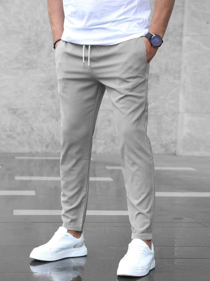 Pantalon extensible pour homme à coupe ajustée, décliné en plusieurs coloris