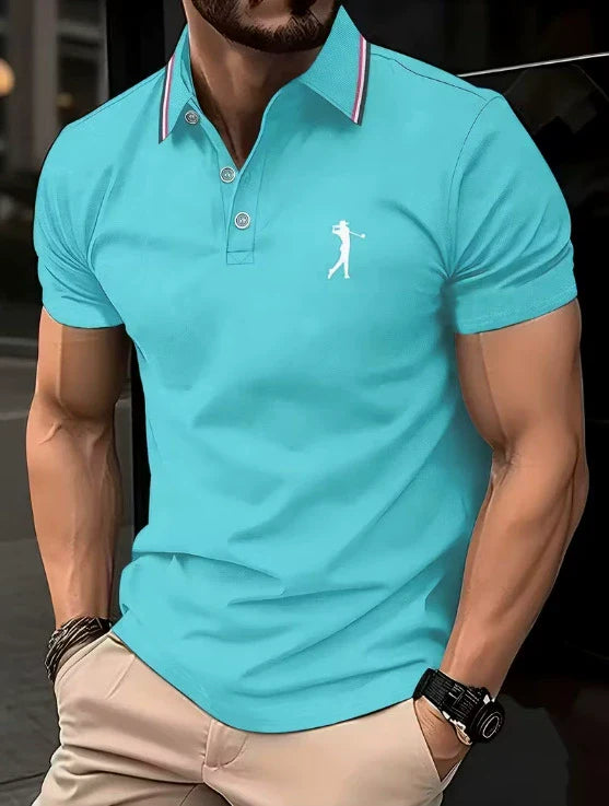 Chemise d'été imprimée pour homme à col classique et fermeture à boutons