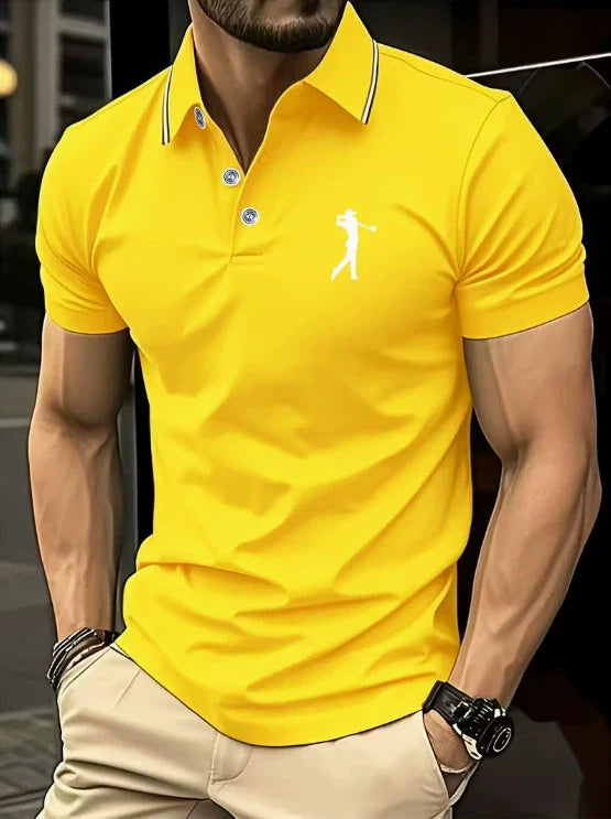 Chemise d'été imprimée pour homme à col classique et fermeture à boutons