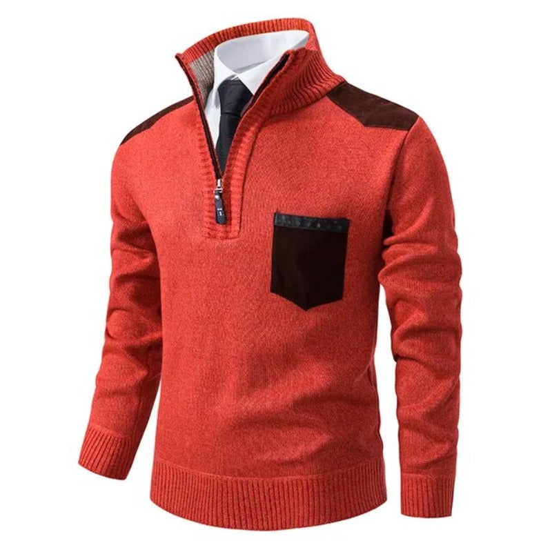 Herren Pullover mit Reißverschluss | Weicher Eleganter Langarmpullover | Warm & Stilvoll für Herbst & Winter