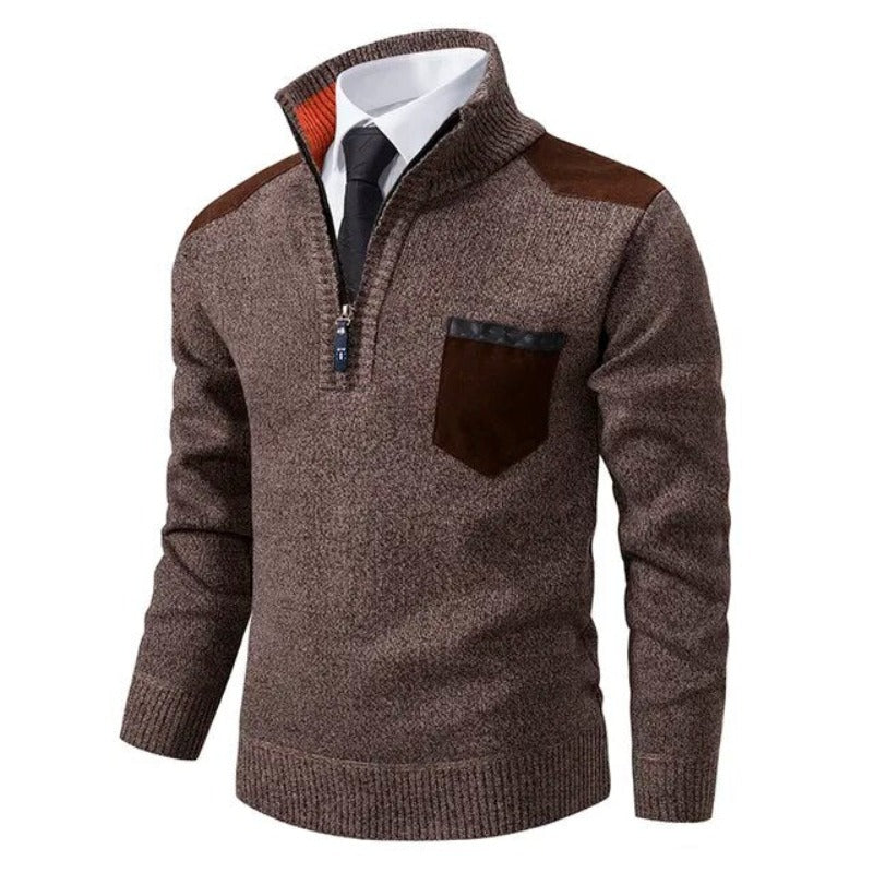 Herren Pullover mit Reißverschluss | Weicher Eleganter Langarmpullover | Warm & Stilvoll für Herbst & Winter