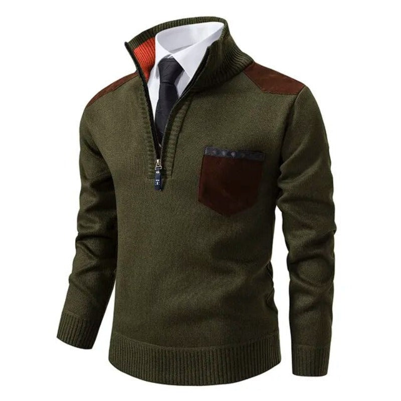 Herren Pullover mit Reißverschluss | Weicher Eleganter Langarmpullover | Warm & Stilvoll für Herbst & Winter
