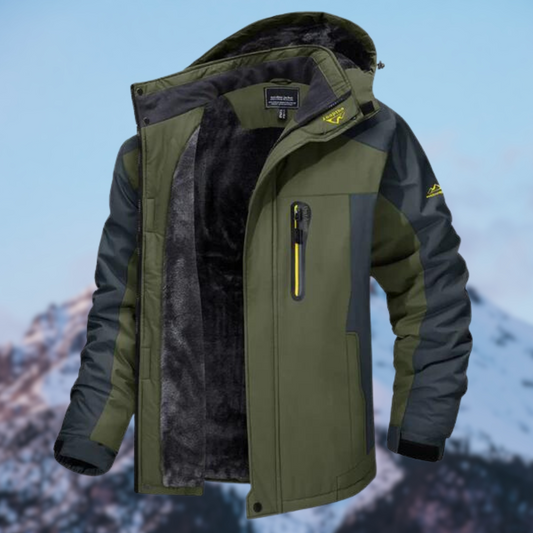 Herren Winterjacke Wasserdicht | Gefütterte Warme Outdoor Jacke | Winddicht & Atmungsaktiv