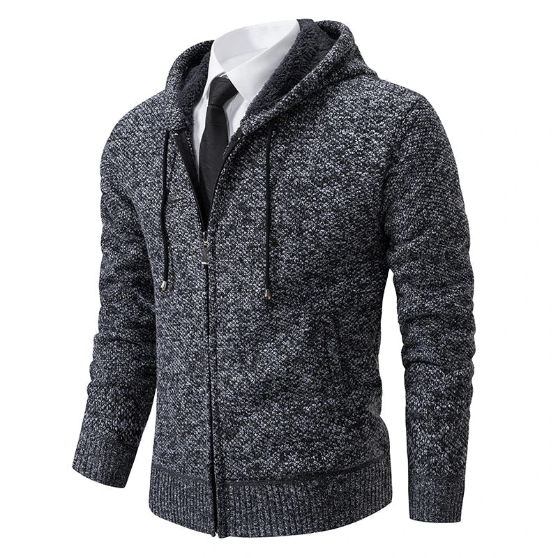 Cardigan zippé en polaire à col montant pour homme