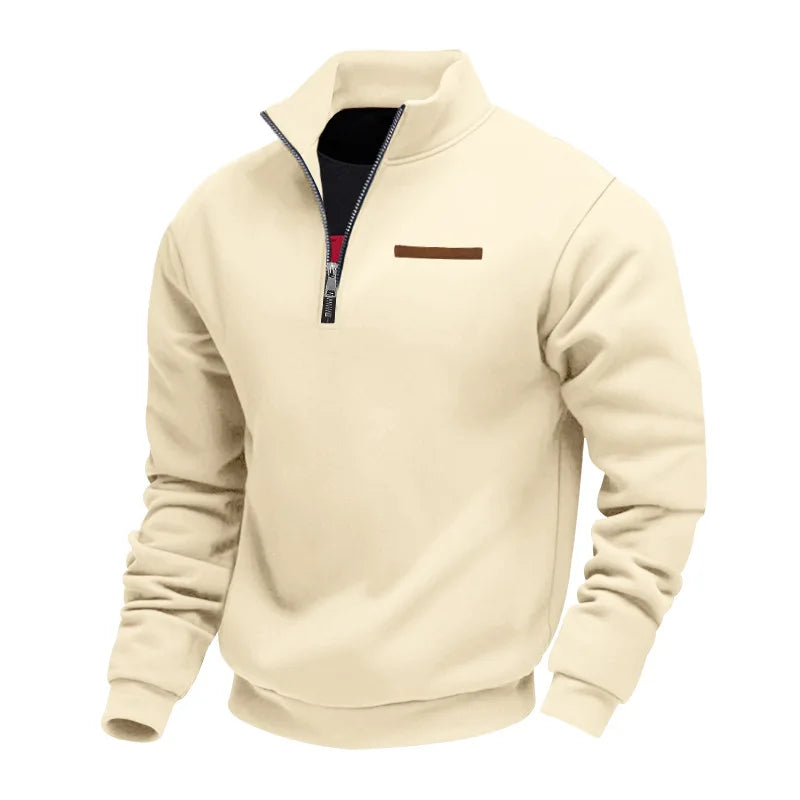 Sweat casual en polaire pour homme, coupe moderne et col épuré
