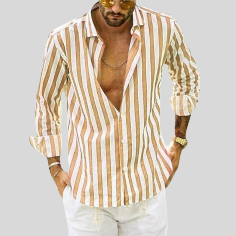 Herren Gestreiftes Hemd | Langarm Business & Casual | Komfortabel