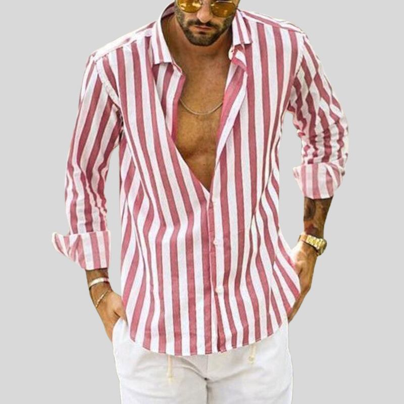 Herren Gestreiftes Hemd | Langarm Business & Casual | Komfortabel