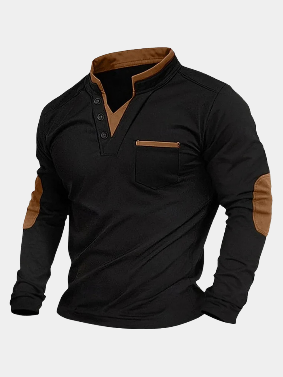 Sweat-shirt homme à col en V de coupe structurée, décliné en plusieurs coloris