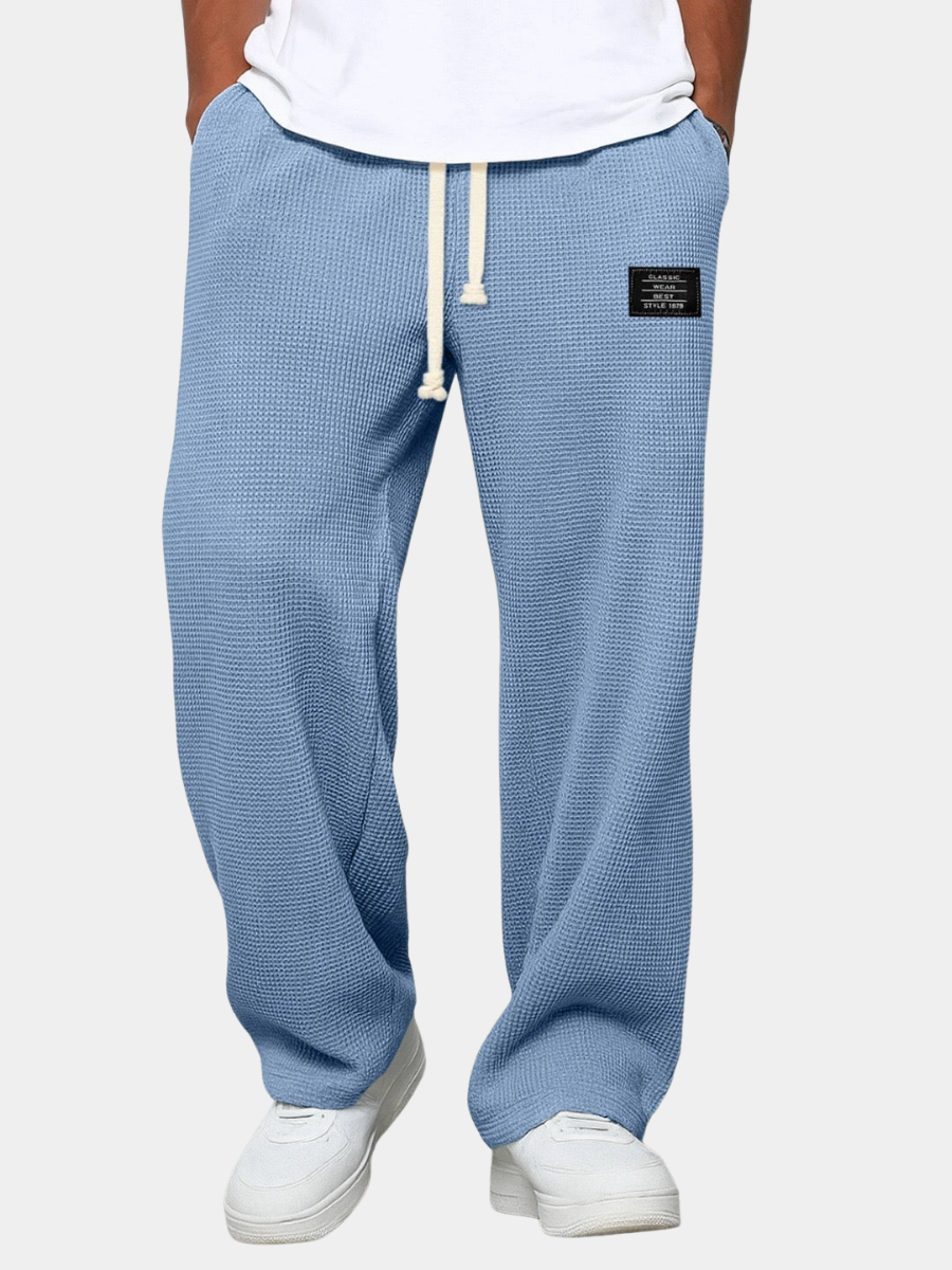 Pantalon décontracté pour homme à coupe ample avec ceinture à cordon réglable